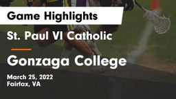 St. Paul VI Catholic  vs Gonzaga College  Game Highlights - March 25, 2022