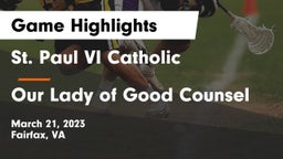 St. Paul VI Catholic  vs Our Lady of Good Counsel  Game Highlights - March 21, 2023