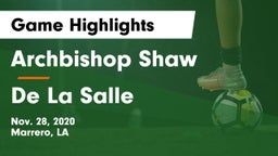 Archbishop Shaw  vs De La Salle  Game Highlights - Nov. 28, 2020