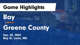 Bay  vs Greene County  Game Highlights - Jan. 20, 2023