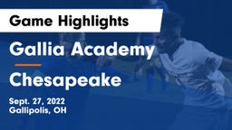 Gallia Academy vs Chesapeake  Game Highlights - Sept. 27, 2022