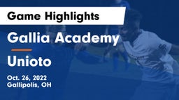 Gallia Academy vs Unioto  Game Highlights - Oct. 26, 2022