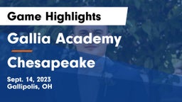 Gallia Academy vs Chesapeake  Game Highlights - Sept. 14, 2023