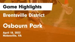 Brentsville District  vs Osbourn Park  Game Highlights - April 18, 2022