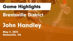 Brentsville District  vs John Handley  Game Highlights - May 2, 2022