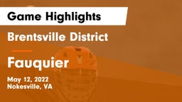 Brentsville District  vs Fauquier  Game Highlights - May 12, 2022