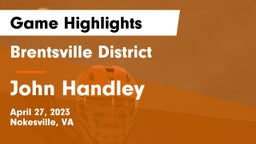 Brentsville District  vs John Handley  Game Highlights - April 27, 2023