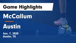 McCallum  vs Austin  Game Highlights - Jan. 7, 2020
