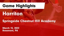 Harriton  vs Springside Chestnut Hill Academy  Game Highlights - March 15, 2022