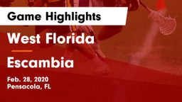 West Florida  vs Escambia  Game Highlights - Feb. 28, 2020