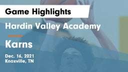 Hardin Valley Academy vs Karns  Game Highlights - Dec. 16, 2021