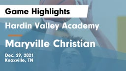 Hardin Valley Academy vs Maryville Christian Game Highlights - Dec. 29, 2021