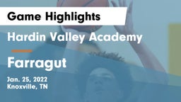Hardin Valley Academy vs Farragut  Game Highlights - Jan. 25, 2022