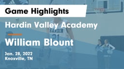 Hardin Valley Academy vs William Blount  Game Highlights - Jan. 28, 2022