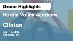 Hardin Valley Academy vs Clinton  Game Highlights - Feb. 10, 2022