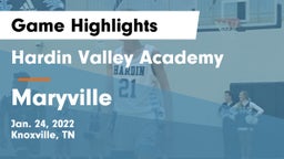 Hardin Valley Academy vs Maryville  Game Highlights - Jan. 24, 2022