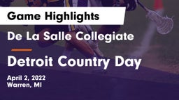 De La Salle Collegiate vs Detroit Country Day  Game Highlights - April 2, 2022