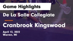 De La Salle Collegiate vs Cranbrook Kingswood  Game Highlights - April 13, 2022