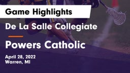 De La Salle Collegiate vs Powers Catholic  Game Highlights - April 28, 2022