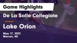 De La Salle Collegiate vs Lake Orion  Game Highlights - May 17, 2022