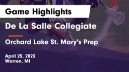 De La Salle Collegiate vs Orchard Lake St. Mary's Prep Game Highlights - April 25, 2023