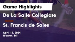 De La Salle Collegiate vs St. Francis de Sales  Game Highlights - April 15, 2024