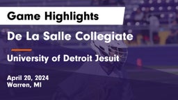 De La Salle Collegiate vs University of Detroit Jesuit Game Highlights - April 20, 2024