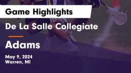 De La Salle Collegiate vs Adams  Game Highlights - May 9, 2024