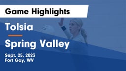 Tolsia  vs Spring Valley  Game Highlights - Sept. 25, 2023