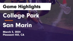 College Park  vs San Marin  Game Highlights - March 5, 2024