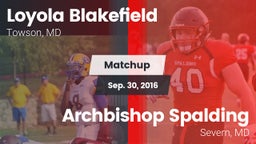 Matchup: Loyola Blakefield vs. Archbishop Spalding  2016