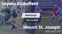 Matchup: Loyola Blakefield vs. Mount St. Joseph  2016