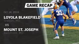 Recap: Loyola Blakefield  vs. Mount St. Joseph  2016