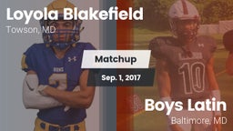 Matchup: Loyola Blakefield vs. Boys Latin  2017