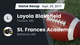 Recap: Loyola Blakefield  vs. St. Frances Academy  2017