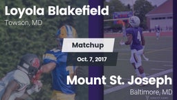 Matchup: Loyola Blakefield vs. Mount St. Joseph  2017