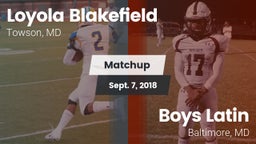 Matchup: Loyola Blakefield vs. Boys Latin  2018