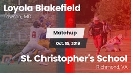 Matchup: Loyola Blakefield vs. St. Christopher's School 2019