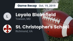 Recap: Loyola Blakefield  vs. St. Christopher's School 2019