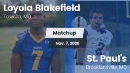 Matchup: Loyola Blakefield vs. St. Paul's  2020