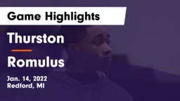 Thurston  vs Romulus Game Highlights - Jan. 14, 2022