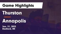 Thurston  vs Annapolis  Game Highlights - Jan. 31, 2023