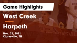 West Creek  vs Harpeth  Game Highlights - Nov. 22, 2021