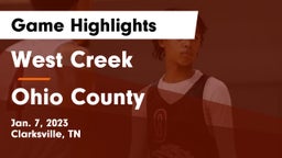 West Creek  vs Ohio County  Game Highlights - Jan. 7, 2023