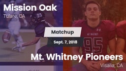 Matchup: Mission Oak High vs. Mt. Whitney  Pioneers 2018