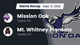 Recap: Mission Oak  vs. Mt. Whitney  Pioneers 2022