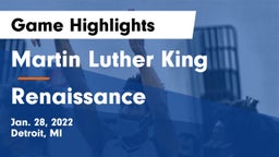 Martin Luther King  vs Renaissance  Game Highlights - Jan. 28, 2022