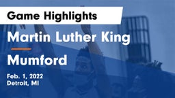 Martin Luther King  vs Mumford Game Highlights - Feb. 1, 2022