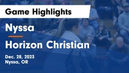 Nyssa  vs Horizon Christian  Game Highlights - Dec. 28, 2023