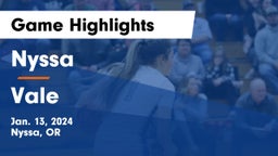 Nyssa  vs Vale  Game Highlights - Jan. 13, 2024